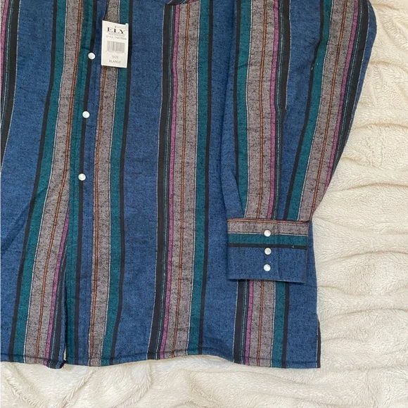 NWT Vintage ELY Cattleman pearl snap western fleece jacket Sz XL - Picture 4 of 8